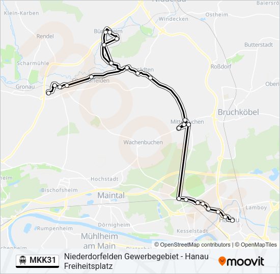 S-Bahn MKK31: карта маршрута