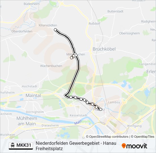 S-Bahn MKK31: карта маршрута