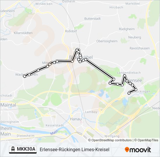 S-Bahn MKK30A: карта маршрута