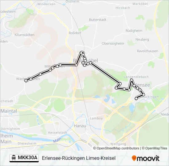 S-Bahn MKK30A: карта маршрута