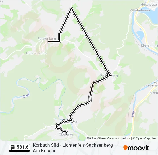 S-Bahn 581.6: карта маршрута