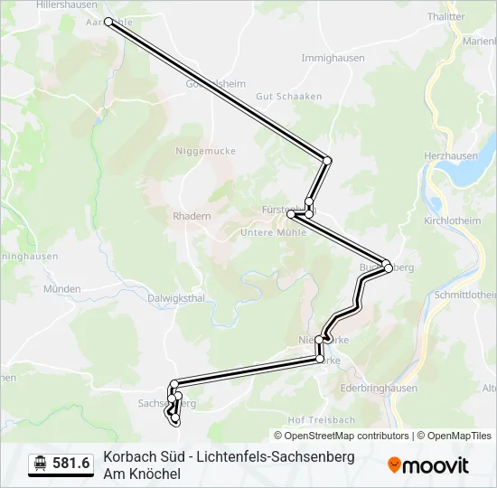S-Bahn 581.6: карта маршрута