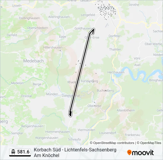 S-Bahn 581.6: карта маршрута