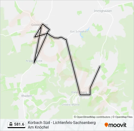 S-Bahn 581.6: карта маршрута