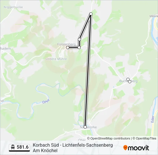 S-Bahn 581.6: карта маршрута