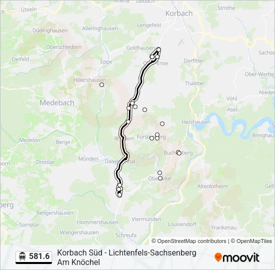 S-Bahn 581.6: карта маршрута