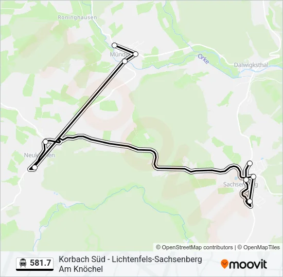 S-Bahn 581.7: карта маршрута