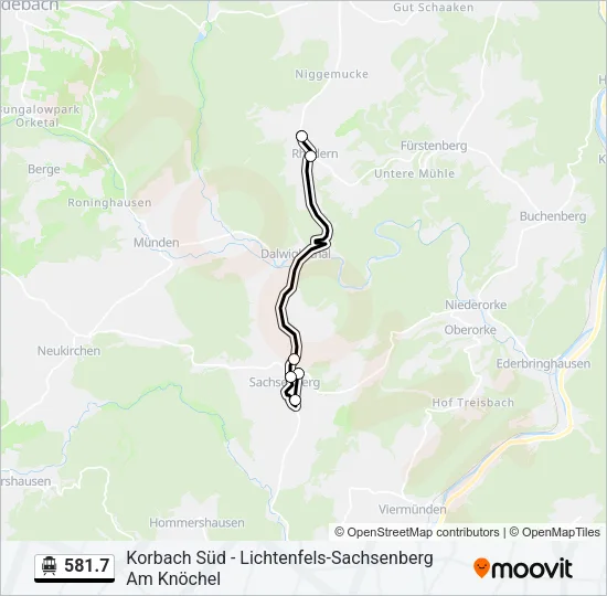 S-Bahn 581.7: карта маршрута