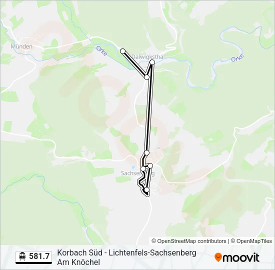 S-Bahn 581.7: карта маршрута