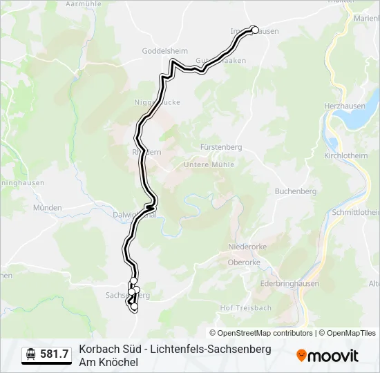S-Bahn 581.7: карта маршрута