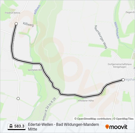 S-Bahn 583.3: карта маршрута