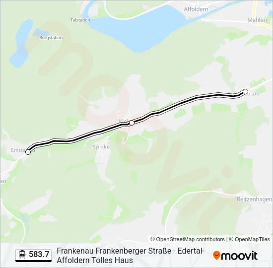 S-Bahn 583.7: карта маршрута