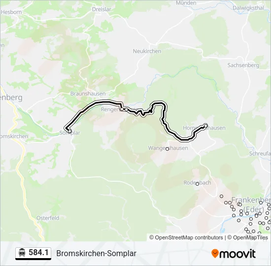 S-Bahn 584.1: карта маршрута