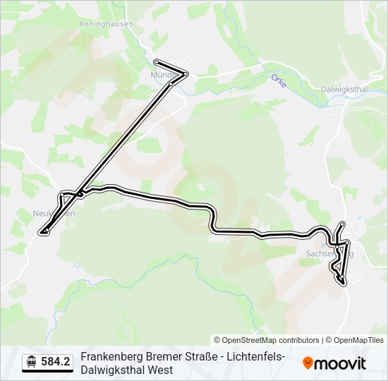 S-Bahn 584.2: карта маршрута
