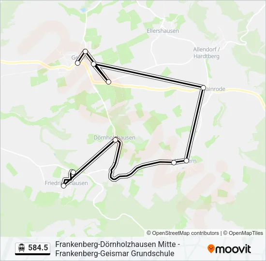 584.5 S-Bahn Line Map