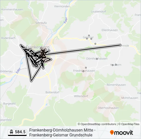 584.5 S-Bahn Line Map