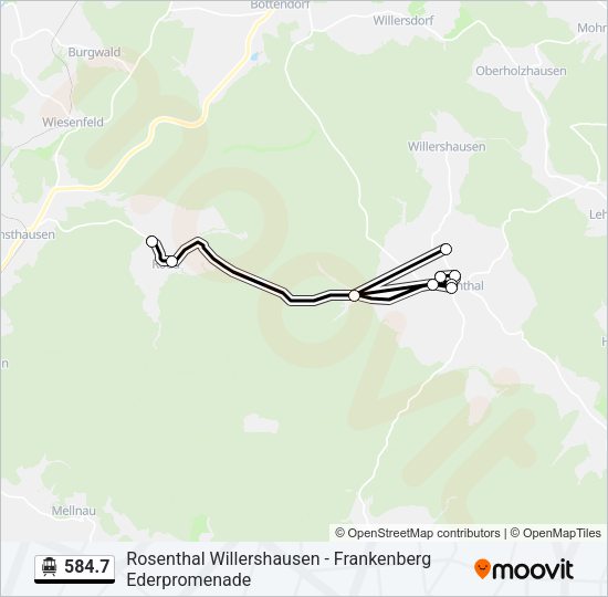 S-Bahn 584.7: карта маршрута
