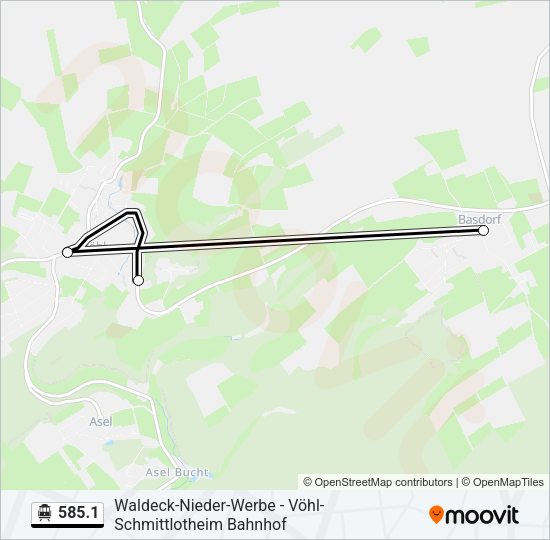 S-Bahn 585.1: карта маршрута