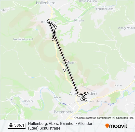 586.1 S-Bahn Line Map