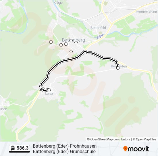 S-Bahn 586.3: карта маршрута