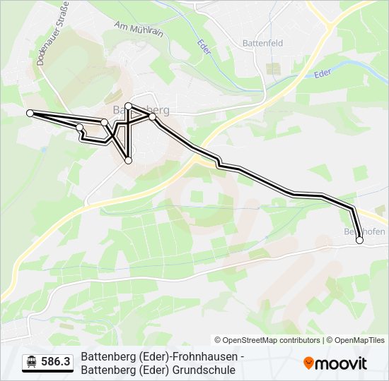 S-Bahn 586.3: карта маршрута