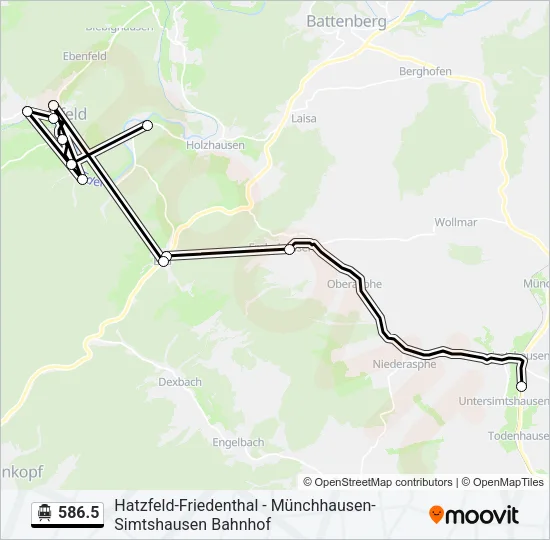 S-Bahn 586.5: карта маршрута