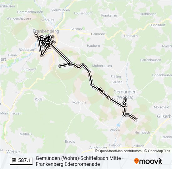 S-Bahn 587.1: карта маршрута