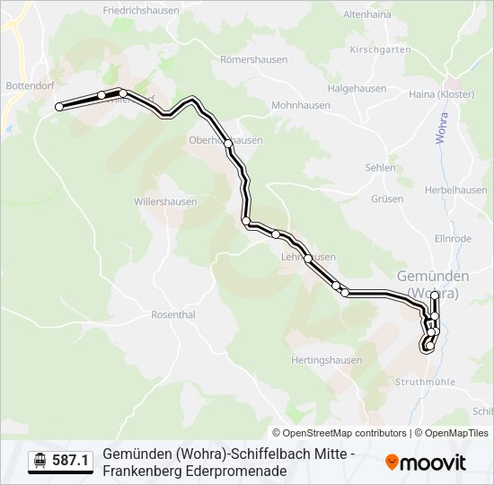 S-Bahn 587.1: карта маршрута