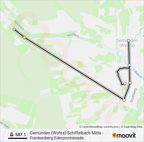 S-Bahn 587.1: карта маршрута