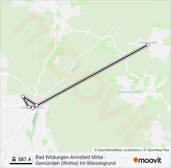 S-Bahn 587.4: карта маршрута