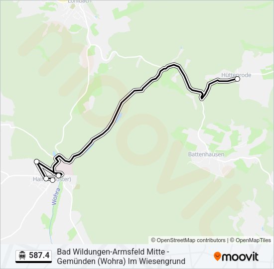 S-Bahn 587.4: карта маршрута