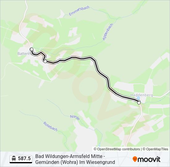 S-Bahn 587.5: карта маршрута