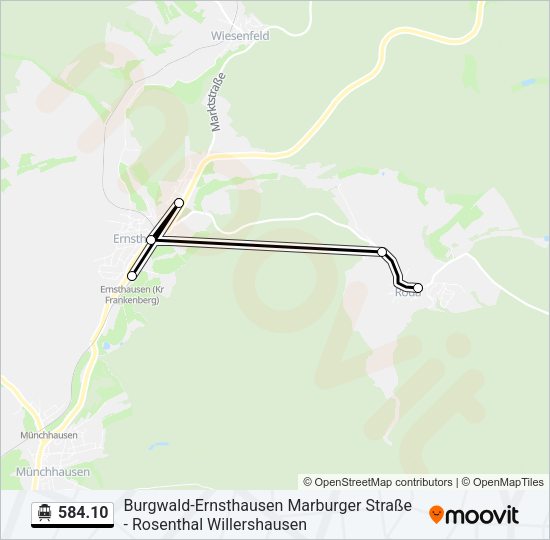 S-Bahn 584.10: карта маршрута