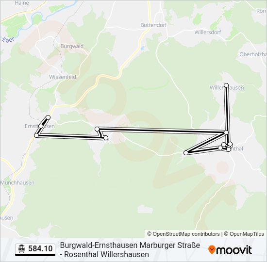 S-Bahn 584.10: карта маршрута