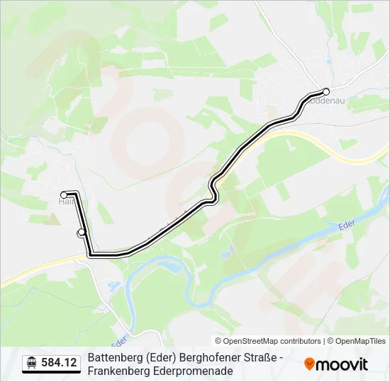 S-Bahn 584.12: карта маршрута