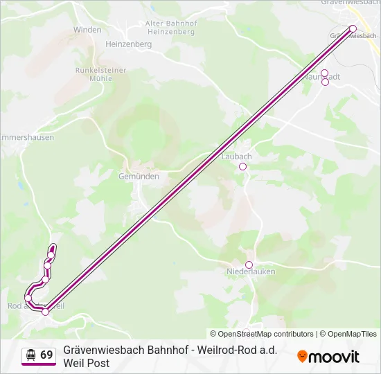 S-Bahn 69: карта маршрута