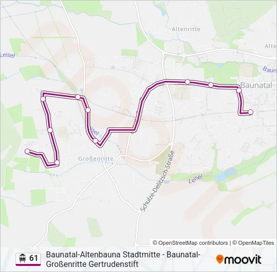 S-Bahn 61: карта маршрута
