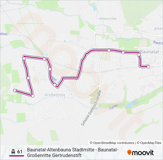 S-Bahn 61: карта маршрута
