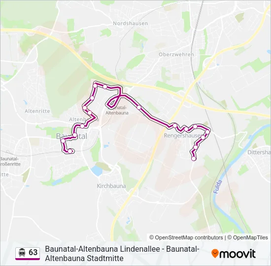 S-Bahn 63: карта маршрута