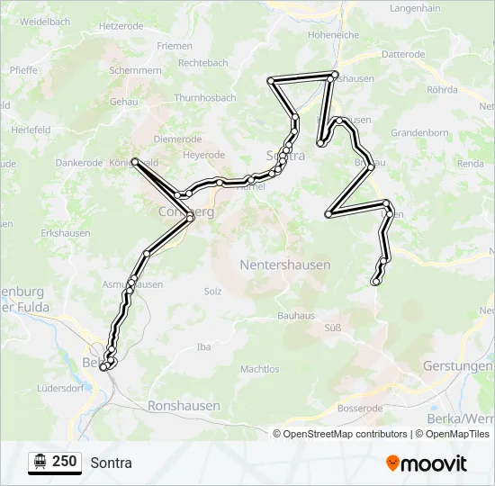 S-Bahn 250: карта маршрута