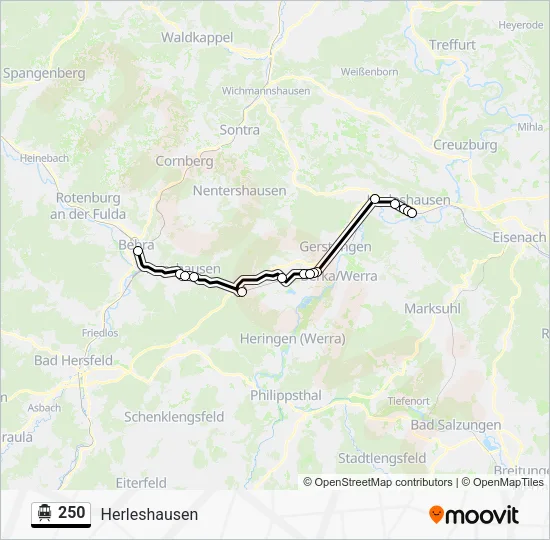 S-Bahn 250: карта маршрута