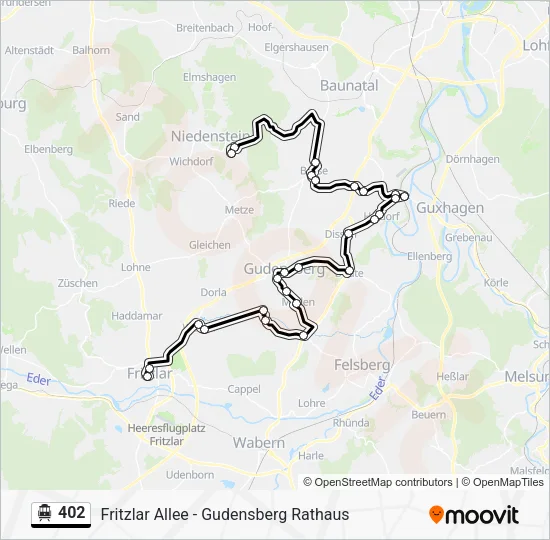 S-Bahn 402: карта маршрута