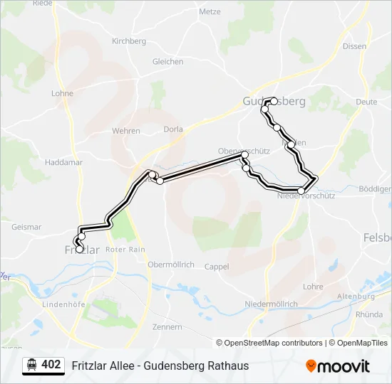 S-Bahn 402: карта маршрута