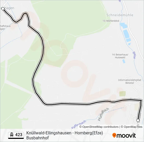 S-Bahn 423: карта маршрута