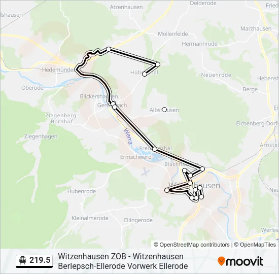 S-Bahn 219.5: карта маршрута