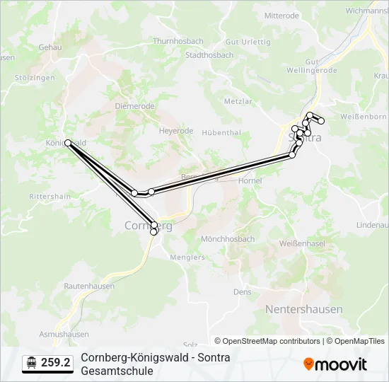 S-Bahn 259.2: карта маршрута