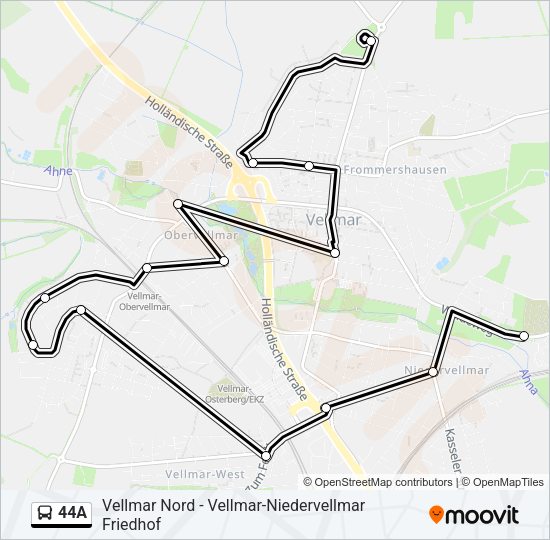 44A Bus Line Map