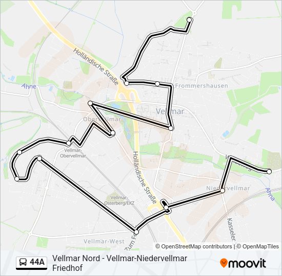 44A Bus Line Map