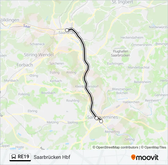 RE19 Bus Line Map