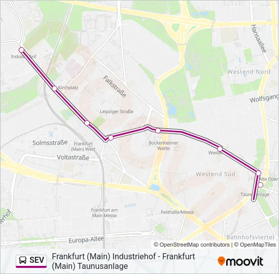 SEV Bus Line Map